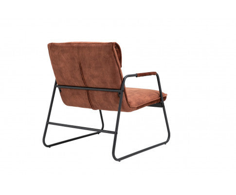 ASHBY LINEN UPHOLSTERED ARMCHAIR WITH SLED BASE - BROWN