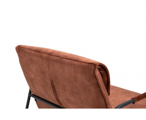 ASHBY LINEN UPHOLSTERED ARMCHAIR WITH SLED BASE - BROWN