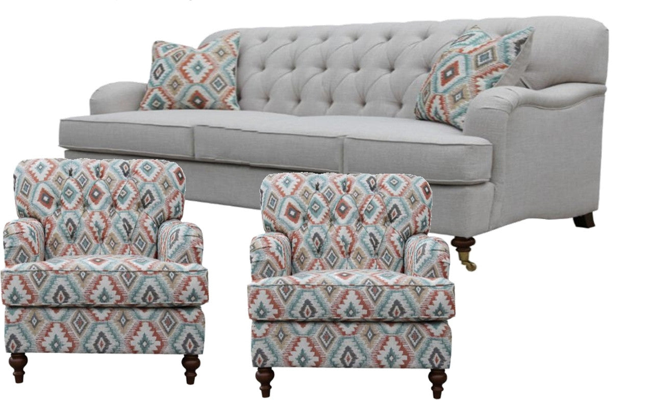 PARIS 3S + 1 +1 FABRIC LOUNGE SUITE - (MODEL - 6-12-15-18-9-4-1) AS PICTURED