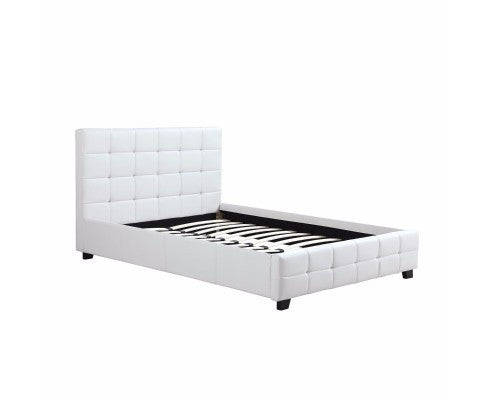 QUEEN BRAVO (V43-BED-BRVQWH) LEATHERETTE BED - WHITE