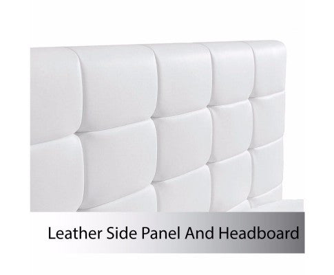 QUEEN BRAVO (V43-BED-BRVQWH) LEATHERETTE BED - WHITE