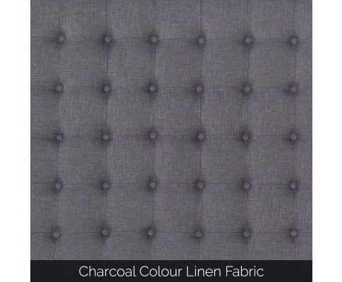CILANTRO DOUBLE LINEN FABRIC BEDHEAD - CHARCOAL