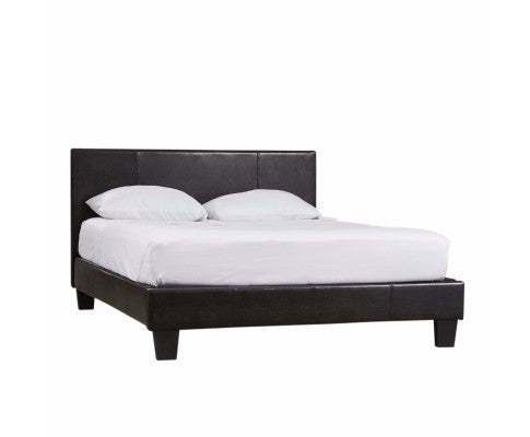 KING JOSHUA LEATHERETTE BED FRAME - BLACK