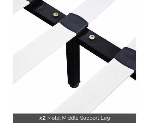 KING JOSHUA LEATHERETTE BED FRAME - BLACK