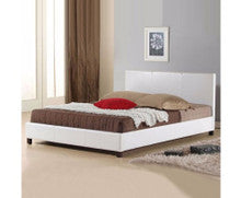QUEEN MONDEO LEATHERETTE BED - WHITE