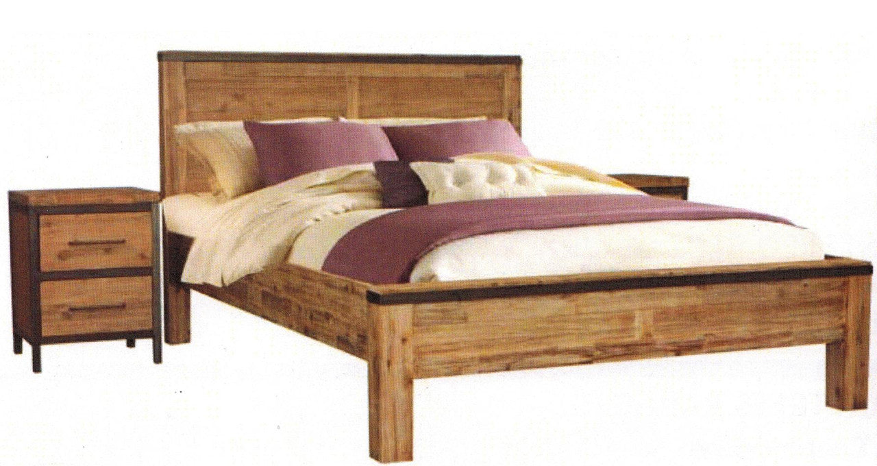 CEMBER   QUEEN 3 PIECE BEDSIDE  BEDROOM SUITE - ( 16-15-18-20-12-1-14-4)- WALNUT