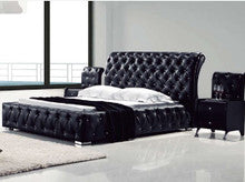 QUEEN BETHANY 100% LEATHER / LEATHERETTE DIAMONTE BED (MODEL: B032#) - ASSORTED COLOURS