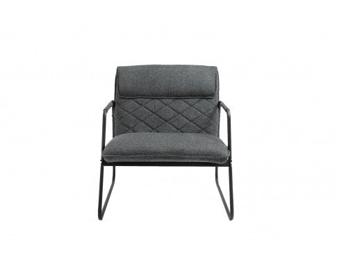 ASHBY LINEN UPHOLSTERED ARMCHAIR WITH SLED BASE - DARK GREY