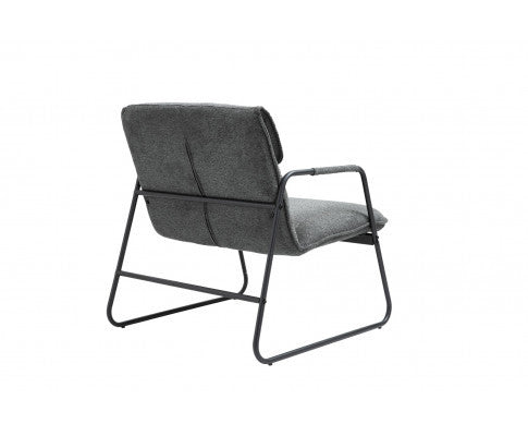ASHBY LINEN UPHOLSTERED ARMCHAIR WITH SLED BASE - DARK GREY