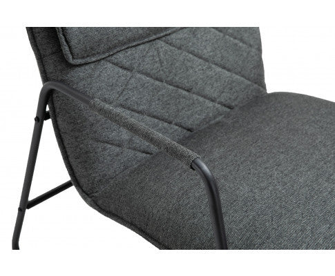 ASHBY LINEN UPHOLSTERED ARMCHAIR WITH SLED BASE - DARK GREY