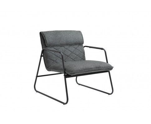ASHBY LINEN UPHOLSTERED ARMCHAIR WITH SLED BASE - DARK GREY
