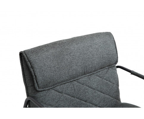 ASHBY LINEN UPHOLSTERED ARMCHAIR WITH SLED BASE - DARK GREY