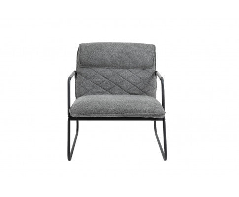 ASHBY LINEN UPHOLSTERED ARMCHAIR WITH SLED BASE - GREY