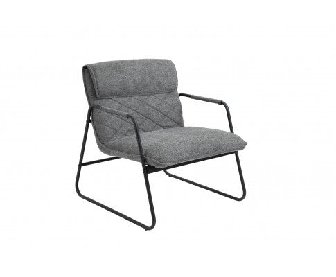 ASHBY LINEN UPHOLSTERED ARMCHAIR WITH SLED BASE - GREY