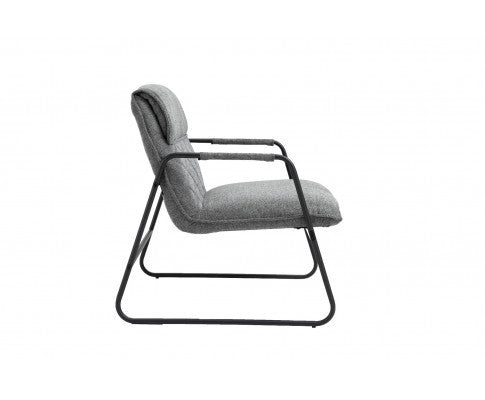 ASHBY LINEN UPHOLSTERED ARMCHAIR WITH SLED BASE - GREY