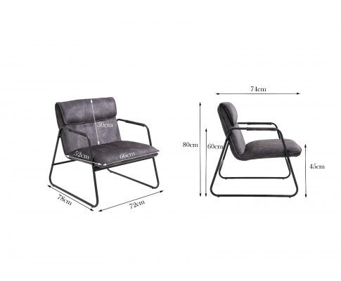 ASHBY LINEN UPHOLSTERED ARMCHAIR WITH SLED BASE - AS PICTURED