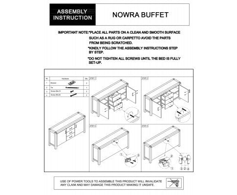 NOWRA 3 DRAWER/ 2 DOOR BUFFET - CLASSIC OAK