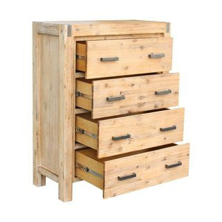 ENDLICHERI 4 DRAWER TALLBOY - OAK OR CHOCOLATE
