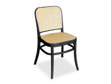 PARIS WOVEN CANE DINING CHAIR - MATT BLACK