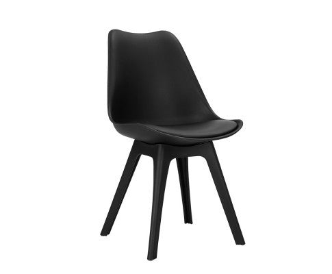 DIMARIA (SET OF 4) LEATHERETTE DINING CHAIR - BLACK