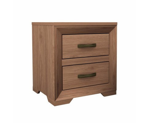 Mariza 2 Drawer Bedside Table (V43-BST-MRZOK) - Saxon Oak