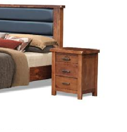 JAYDEN QUEEN 3 PIECE BEDSIDE BEDROOM SUIT (3734) BED WITH PADDED HEADBOARD (MODEL - 7-5-15-18-7-9-1) - NUTMEG