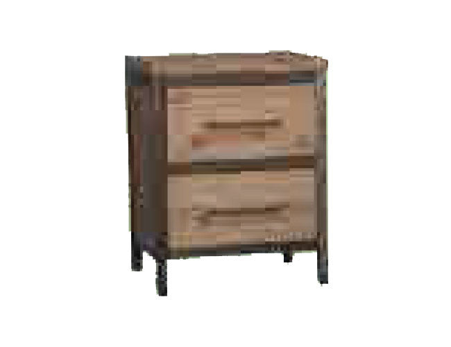 CEMBER 2 DRAWERS ACACIA HARDWOOD BEDSIDE TABLE - ( 16-15-18-20-12-1-14-4) - WALNUT