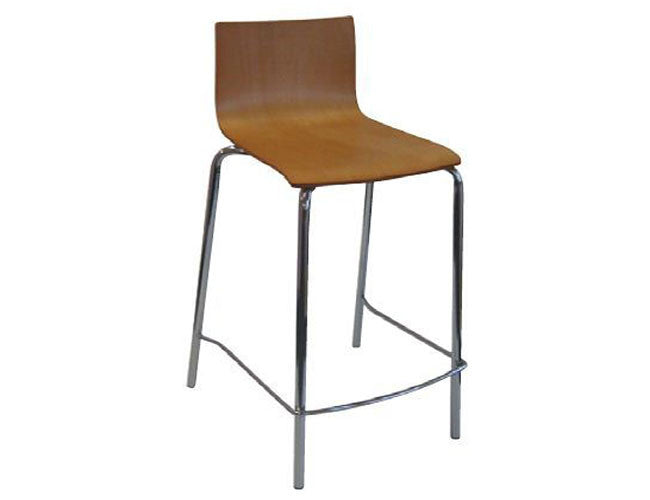 CONTOUR STOOL - SEAT: 690 - CHROME / BEECH