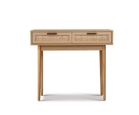 JOHNSON RATTAN CONSOLE TABLE WITH 2 DRAWERS - NATURAL