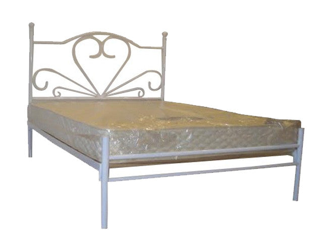 SINGLE CUPID (AUSSIE MADE) METAL BED - WHITE , PEWTER (SILVER) OR BLACK