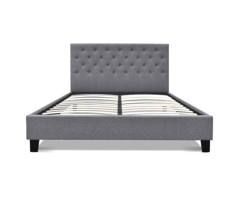 DOUBLE KELLY FABRIC BED FRAME - GREY