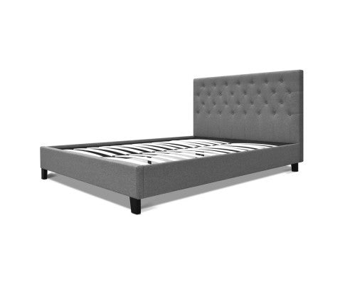 DOUBLE KELLY FABRIC BED FRAME - GREY