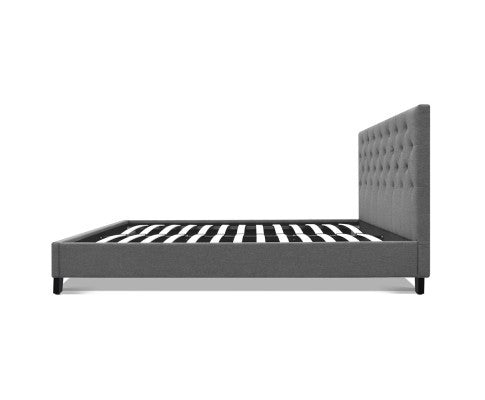 DOUBLE KELLY FABRIC BED FRAME - GREY