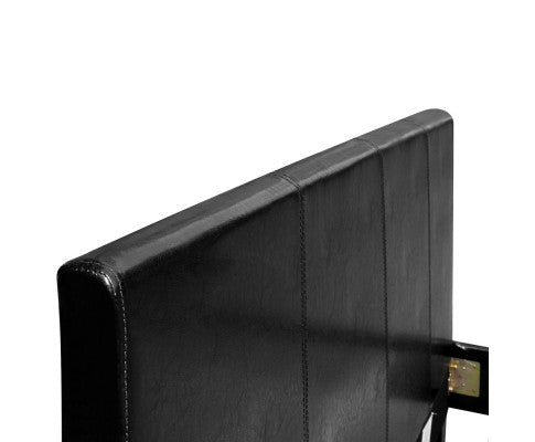 DOUBLE NEO PVC LEATHER BED FRAME - BLACK