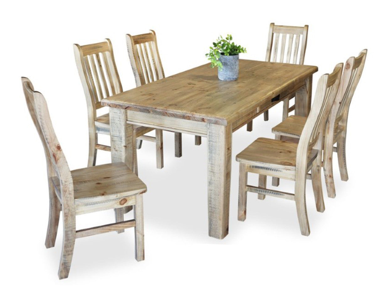 OUTBACK DINING CHAIR ONLY - 1045(H) x 460(W) x 570(D) - RUSTIC PINE