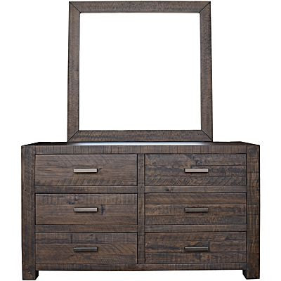 MUNICH QUEEN 5 PIECE (DRESSER) BEDROOM SUITE WITH UNDER BED STORAGE - GREY STONE