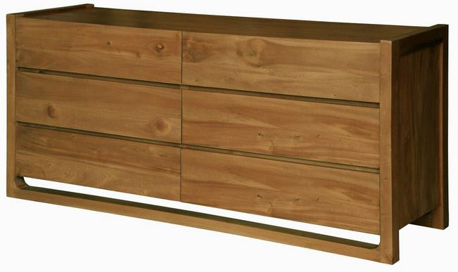 SCANDINAVIAN QUEEN 4 PIECE PIECE DRESSER BEDROOM SUITE - CARAMEL