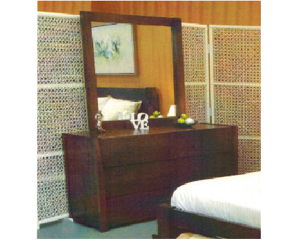 MONROE 6 DRAWER DRESSING TABLE + MIRROR - 800(H) X 1500(W) - ASH