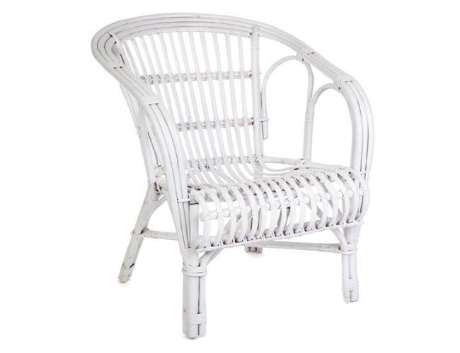 ZEALAND (DET776) RATTEN ARM CHAIR - WHITE