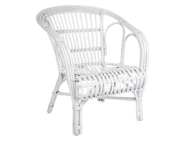 ZEALAND (DET776) RATTEN ARM CHAIR - WHITE