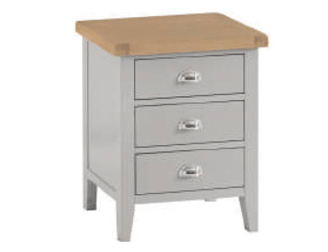 KING SPENCER 3 PIECE BEDSIDE BEDROOM SUITE - GREY / LIGHT OAK (2 TONE)