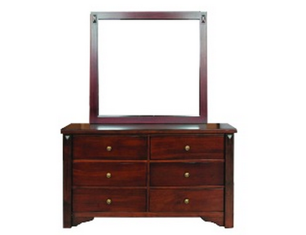 FABULOS 6 DRAWER DRESSING TABLE WITH MIRROR (MODEL-16-9-14-14-1-3-12-5 ) - 800(H) X 1400(W) - HAZELNUT