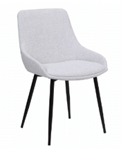 COMO FABRIC LINEN DINING CHAIR - LIGHT GREY