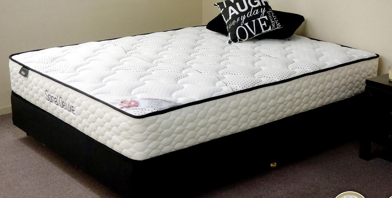 DOUBLE SPINAL DELUXE POCKET SPRING ENSEMBLE WITH BLACK SUEDE BASE (MATTRESS + BASE) - FIRM