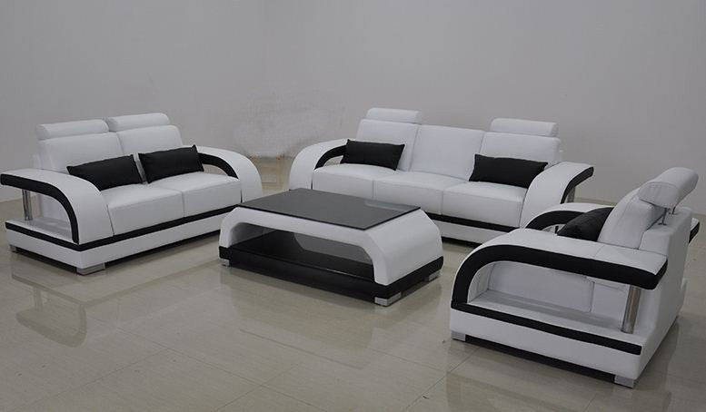 ZIKKI (G8011D) 3 SEATER + 2 SEATER + 1 SEATER LOUNGE SUITE WITH COFFEE TABLE - CHOICE OF LEATHER AND ASSORTED COLOURS AVAILABLE