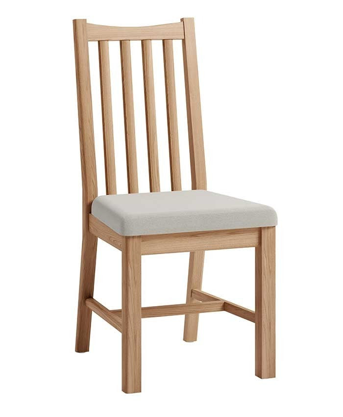 ELEGANCE DINING CHAIR WITH FABRIC UPHOLSTERED SEAT (7-1-15) - LIGHT OAK