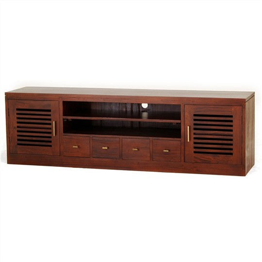 HOLLAND 2 DOOR 4 DRAWER ENTERTAINMENT UNIT-600(H) X 2000(W) - MAHOGANY