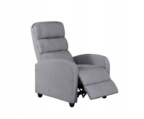 HARAN LINEN FABRIC RECLINER ARMCHAIR - GREY