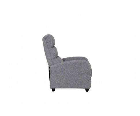 HARAN LINEN FABRIC RECLINER ARMCHAIR - GREY