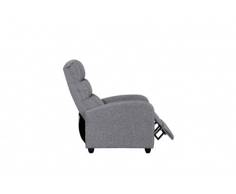 HARAN LINEN FABRIC RECLINER ARMCHAIR - GREY
